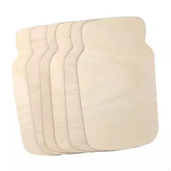 Вырезы Незаконченные деревянные поделки DIY поделки Неокрашенные заготовки для рисования 6 Pieces