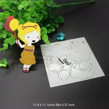 Вырубной штамп для девочек, металлический трафарет, сделай сам, скрапбукинг, альбом, бумажная карта, тиснение, ремесленная высечка, рамка