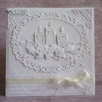 Вырубной штамп из углеродистой стали со свечой, дизайн «сделай сам», бумажные карты для скрапбукинга, фотоальбом, трафарет для тиснения, форма для дома серебряный