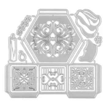 Вырубной штамп металлический шестигранный ящик углеродистая сталь тиснение режущие пластины для бумаги ручной работы чехол Carvin