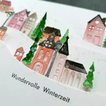 Вырубной штамп на дереве, узор дома, декоративный альбом из углеродистой стали, шаблон для изготовления карточек, подарок для рукоделия серебряный