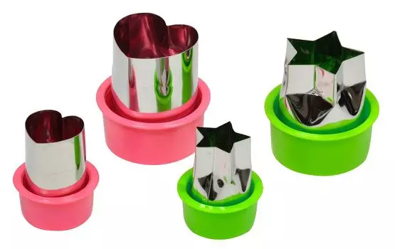 Вырубной штамп Pearl Metal Heart Star Large Small из 4 шт. Cooking Depot Happy Vegetables Made in Japan C-3902