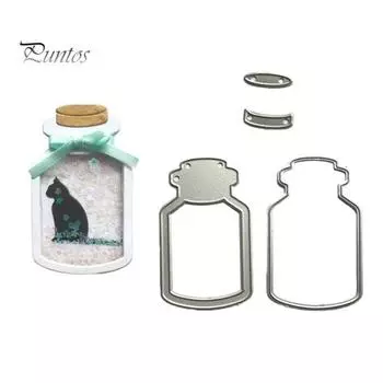 Вырубные штампы для бутылок, сделай сам, скрапбук, тиснение, бумажные карты, ремесленный перфоратор, трафаретная форма серебряный