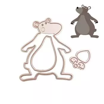 Вырубные штампы с изображением бурого медведя, металлический трафарет, сделай сам, скрапбукинг, альбом, тиснение бумажной карты, ремесло, художественная высечка