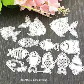 Вырубные штампы с животными и рыбами, металлический трафарет, сделай сам, скрапбукинг, альбом, бумажная карта, тиснение, ремесленный декор, художественная высечка