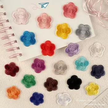 Вышитая этикетка тканевая этикетка с изображением цветка сливы счет для рук самоклеящаяся одежда аксессуары нашивка на пуховик наклейка вышитая тканевая наклейка B4R-A-2-7