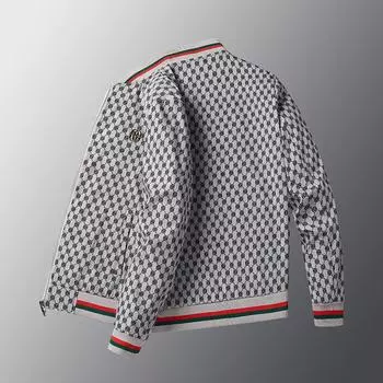 Вышитая белая куртка для мужчин весна и осень новая бейсбольная форма мужская куртка M