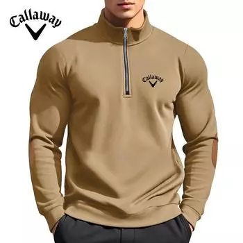 Вышитая Callaway осень/зима, новая мужская толстовка с капюшоном на молнии с воротником-стойкой, контрастного цвета, с длинным рукавом S
