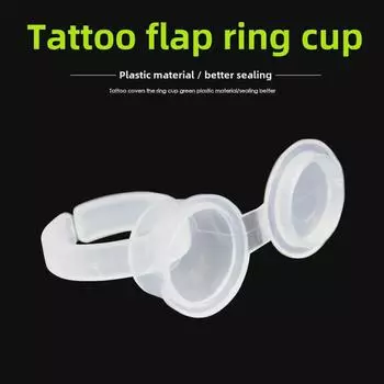 Вышитая чашка с кольцом: Прозрачный инструмент для макияжа и татуажа с крышкой для бровей, глаз и губ. With Lid Ring Cup (50 pieces)