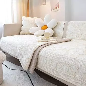 Вышитая геометрическая ткань Simplicity Чехол для дивана Modern Диванная подушка Four Seasons Универсальная однотонная диванная подушка из хлопка 45x45cm pillowcase белый