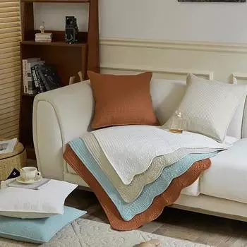 Вышитая хлопковая подушка для дивана, универсальная нескользящая хлопковая ткань на четыре сезона, чехол для дивана для гостиной 70x70