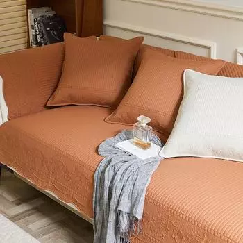 Вышитая хлопковая подушка для дивана, универсальная нескользящая хлопковая ткань на четыре сезона, чехол для дивана для гостиной 70x70