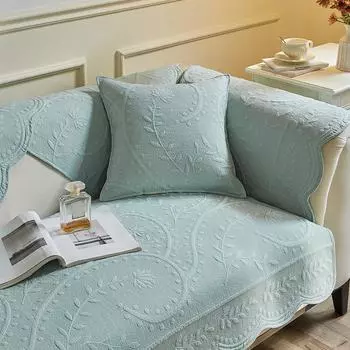 Вышитая хлопковая подушка для дивана, универсальная нескользящая хлопковая ткань на четыре сезона, чехол для дивана для гостиной 70x70