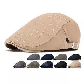 Вышитая кепка Forward, мужская кепка с козырьком, британская кепка газетчика, весенне-летняя уличная шляпа от солнца, берет, шляпа художника Style1 чёрный