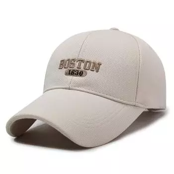Вышитая кепка мужская весенне-осенняя кепка бейсболка для активного отдыха с длинными полями бежевый