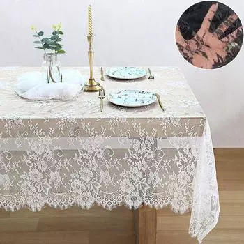 Вышитая кружевная белая/черная прямоугольная скатерть может использоваться в качестве свадебного и праздничного декора, аксессуаров для украшения обеденного стола 75x300cm