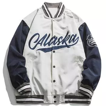 Вышитая куртка-бомбер для мужчин, весенняя свободная ветровка, пальто, одежда, американская лоскутная женская куртка, хип-хоп уличная одежда XS чёрный