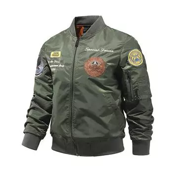 Вышитая куртка с хлопком/тонким хлопковым пальто ВВС Ma1 Pilot Jacket Мужская летная куртка M