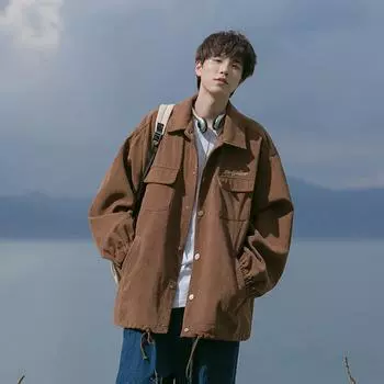 Вышитая куртка в стиле хип-хоп, мужская модная куртка, свободный топ High Street M чёрный