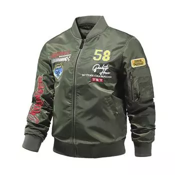 Вышитая летная куртка, весенне-осенняя куртка Crew, бейсбольная майка M