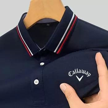 Вышитая летняя рубашка поло Callaway для мужчин. Высококачественная повседневная удобная и дышащая футболка с коротким рукавом для мужчин. S