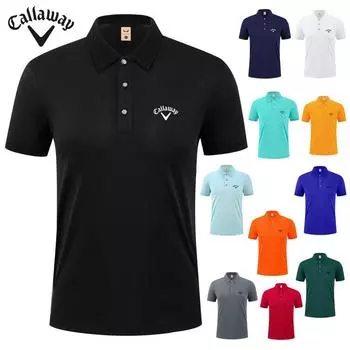 Вышитая летняя рубашка-поло Callaway для мужчин. Высококачественная повседневная деловая удобная дышащая мужская футболка с коротким рукавом. L