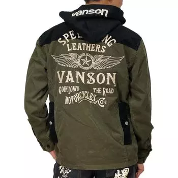 Вышитая летящая звезда съемный капюшон джинсовая вельветовая куртка CPO [Banson] мужская nvsl-2404 (JP, Алфавит, M, Оливковый) оливковый