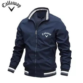 Вышитая мужская куртка Callaway на молнии, сезонная, высококачественная, деловая, спортивная куртка для отдыха на открытом воздухе, куртка Assault M темно-синий
