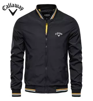 Вышитая мужская куртка Callaway на молнии, сезонная, высококачественная, для бизнеса, отдыха, спорта на открытом воздухе, куртка для гольфа M темно-синий