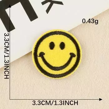 Вышитая нашивка «Смайлик» для шляп, сумок и аксессуаров для одежды