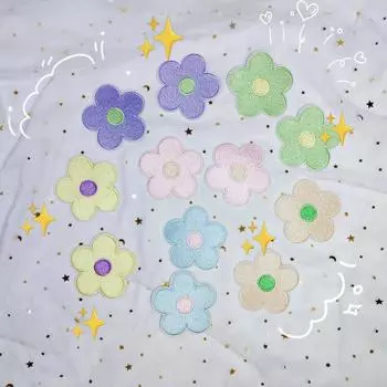 Вышитая нашивка в виде цветка макарон для одежды и аксессуаров своими руками