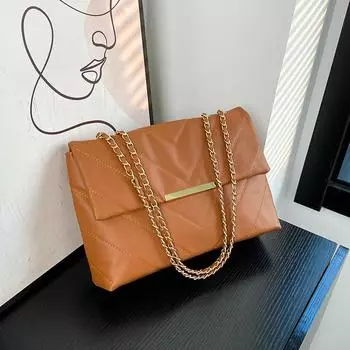 Вышитая нить ромбовидной формы с отступом темперамента проста, популярная в этом году модная осень 2024 года, новая сумка-тоут через плечо в иностранном стиле белый