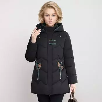 Вышитая одежда в китайском стиле, женская одежда, новая мода, высококачественная хлопковая подкладка, утепленное пальто с капюшоном, прилив XL