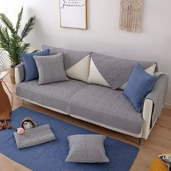 Вышитая однотонная подушка для дивана из мытого хлопка в корейском стиле, утолщенная наволочка для дивана 70*70