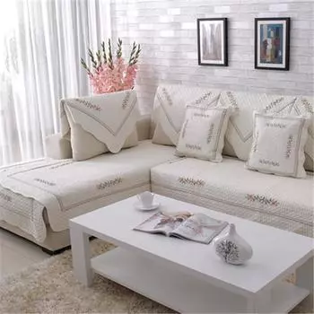 Вышитая осенне-зимняя нескользящая стеганая диванная подушка из хлопчатобумажной ткани Вышитое гречневое полотенце для дивана Оконная подушка Чехол для дивана 70*70CM