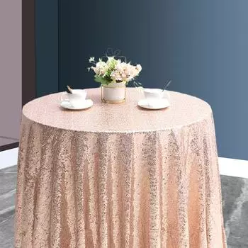 Вышитая пайетками скатерть для обеденного стола, блестящий реквизит для фотографий, украшения 60cm золотой
