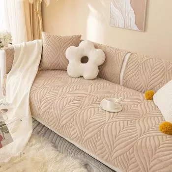 Вышитая плюшевая зимняя подушка для дивана, зимняя минималистичная современная однотонная нескользящая подушка для дивана 70*70cm