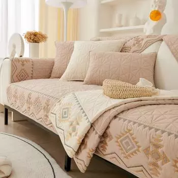 Вышитая подушка для дивана, универсальная подушка для сиденья на все времена года, нескользящая тканевая подушка для сиденья, простое современное новое покрывало из ткани, полотенце 70*70