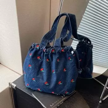 Вышитая повседневная женская сумка Стильная элегантная сумка через плечо Простая женская сумка через плечо