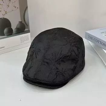 Вышитая шапка спереди и сзади может носить летний берет корейской версии моды чёрный