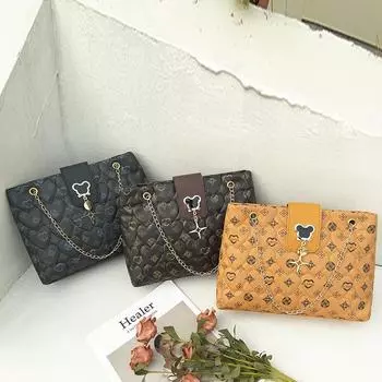 Вышитая сумка-тоут женская сумка цепочка с ромбовидным узором сумка через плечо с корейским принтом белый