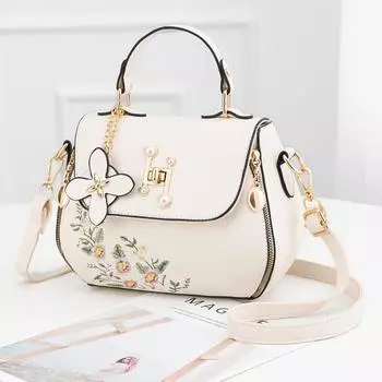 Вышитая сумка, женская сумка, новая сеть, красная модная сумка через плечо, универсальная сумка на плечо из искусственной кожи