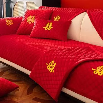 Вышитая свадебная праздничная диванная подушка на все времена года, свадебный красный высококачественный чехол для дивана, простая современная подушка 70*70cm