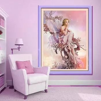 Вышитая ткань 5D Бабочка Красота Леди DIY Алмазная вышивка Картина вышивка крестиком домашний декор 30*40 cm