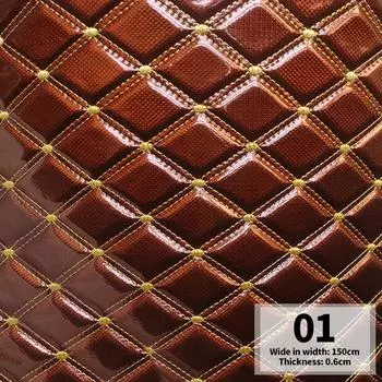 Вышитая толстая губка искусственная ПУ кожа ткань для обивки мебели автомобиля пол фон дверь декор искусственная кожа