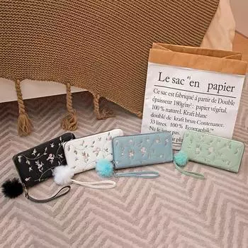 Вышитая тройная сумка женская сумка рот красный конверт модный женский кошелек белый