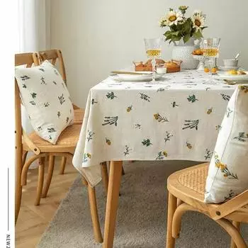 Вышитая винтажная хлопковая конопляная цветочная скатерть, украшение для стола на кухню, свадьбу, столовую, прямоугольную крышку стола 100x130cm цветочный