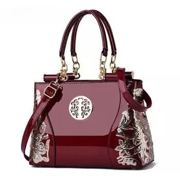 Вышитая женская сумка Европейские модные роскошные сумки кожаные сумки через плечо большой емкости женские сумки через плечо синий