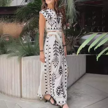 Вышитое платье-двойка в праздничном стиле - коллекция весна/лето 2024 Large