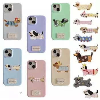 Вышитые аксессуары для обуви и шляп, самоклеящаяся нашивка, мультяшная колбаса, собака, вышитая нашивка, наклейка на ткань H2L-A-4-5